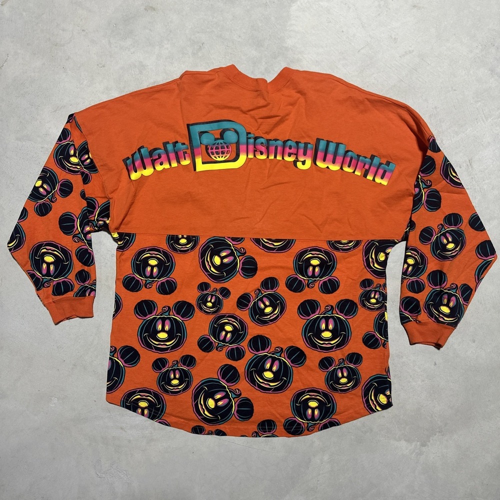 Mickey Mouse Halloween Spirit Jersey Adult SZ Large Walt Disney World AOP Spooky